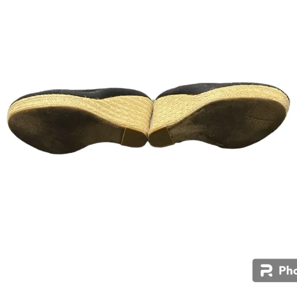 Madden Girl Wedges Black Chunky Shoes Espadrilles - Fabric Material - size 8.5